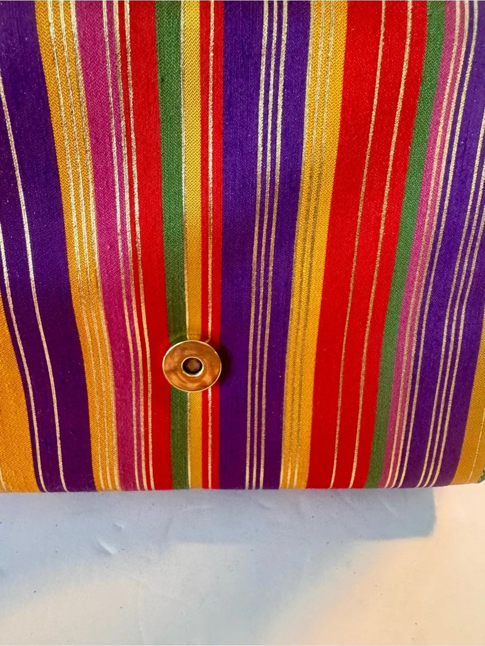 Vintage Timothy Hitsman Striped Evening Bag Convertible Clutch Gold Chain